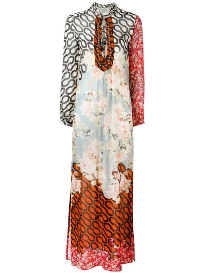 Amen Multi-print Shift Maxi Dress