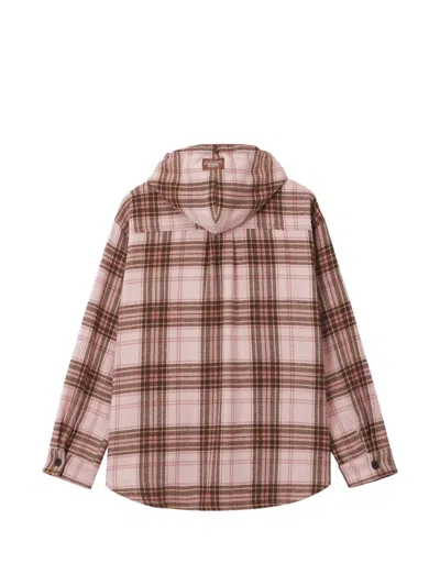 Chocoolate Check-pattern Hooded Jacket In Pink