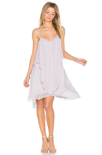 Haute Hippie All This & Heaven Too Silk Layered Dress, Antiqued-white In Pale Violet