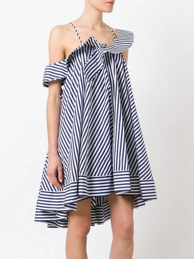 Shop Msgm Striped Flared Dress