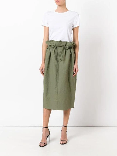 Shop Stella Mccartney Paper Bag Waist Skirt In Green