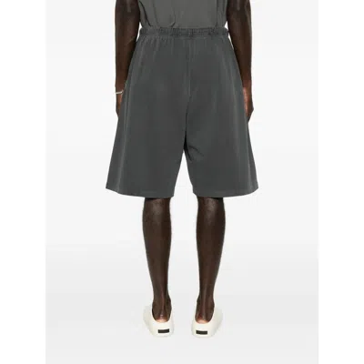 Essentials Logo-print Drawstring Shorts In Gray