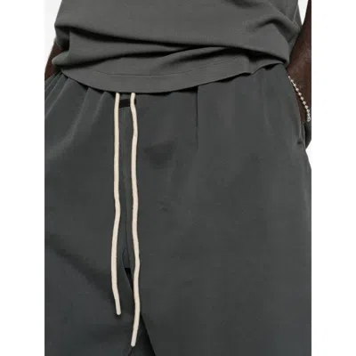 Essentials Logo-print Drawstring Shorts In Gray
