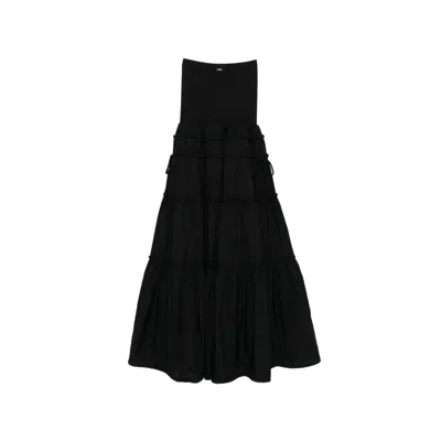 System Drawstring Midi Skirt In Black