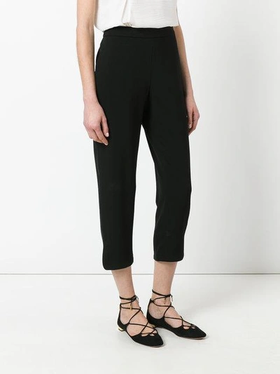 Shop Theory Straight Cropped Trousers In Black