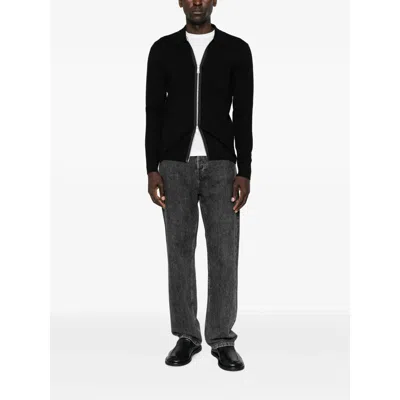 Samsoe & Samsoe Samsoe Samsoe Zip-front Knit Cardigan With Chest Pocket In Black