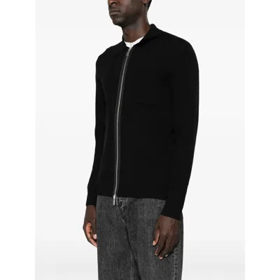 Samsoe & Samsoe Samsoe Samsoe Zip-front Knit Cardigan With Chest Pocket In Black