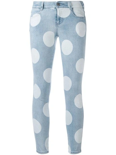 Shop Stella Mccartney Polka Dot Skinny Jeans In Blue