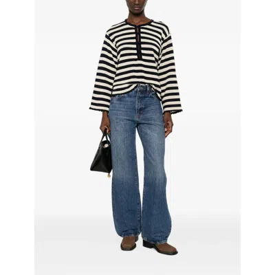 Frame The Easy Captain Stripe Sweater In Multi