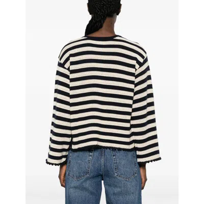 Frame The Easy Captain Stripe Sweater In Multi