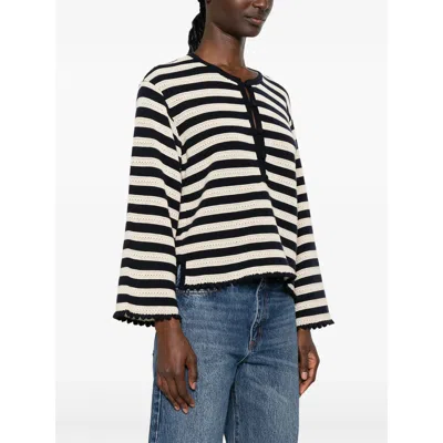 Frame The Easy Captain Stripe Sweater In Multi