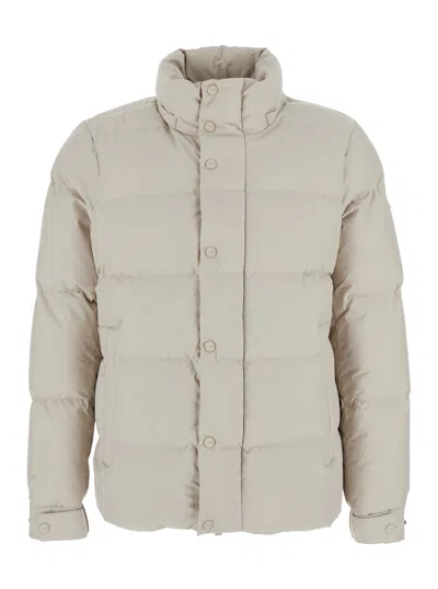 Hèskimo Quilted Technical Fabric Down Jacket In White