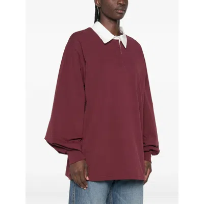 System Embroidered-logo Polo Sweater In Red