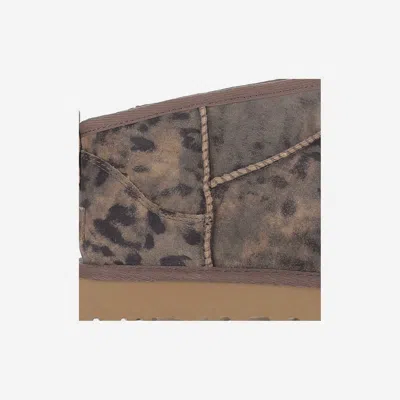 Ugg Classic Ultra Mini Leopard-print Ankle Boots In Brown