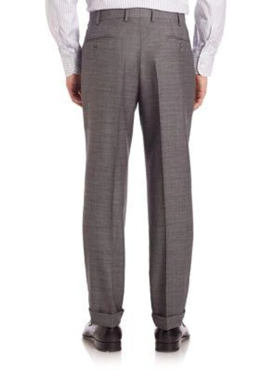Shop Brioni Wool Trousers In Grey