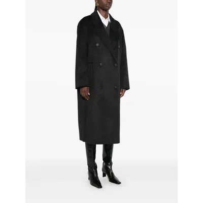 The Dynamis Studio Double-breasted Coat In Black