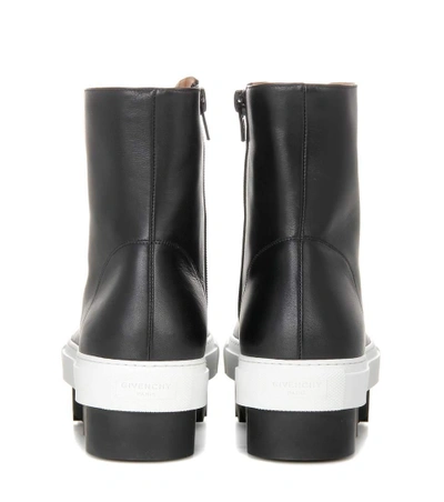 Shop Givenchy Platform Leather Ankle Boots In Llack