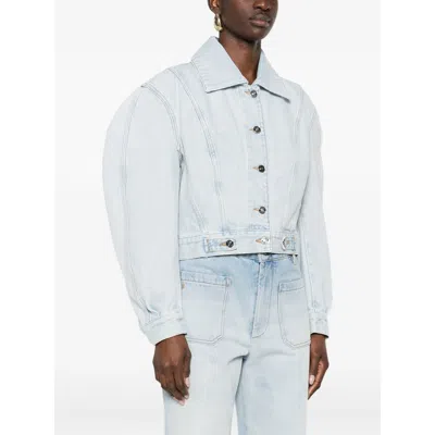 Givenchy Classic Collar Button-front Jacket With Back-to-front Effect In Blue