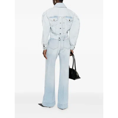 Givenchy Classic Collar Button-front Jacket With Back-to-front Effect In Blue