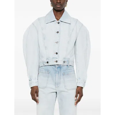 Givenchy Classic Collar Button-front Jacket With Back-to-front Effect In Blue