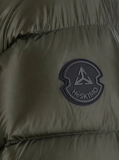 Hèskimo Short Semi-shiny Technical Down Jacket In Green