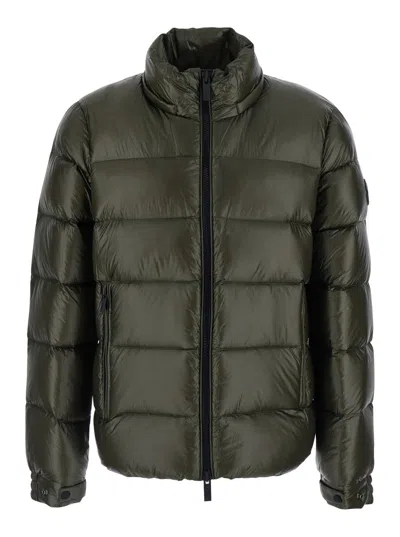 Hèskimo Short Semi-shiny Technical Down Jacket In Green