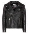Ganni Passion Leather Biker Jacket In Llack