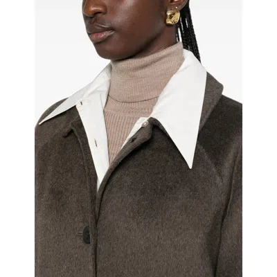 The Dynamis Studio Single-breasted Wool-blend Coat In Brown