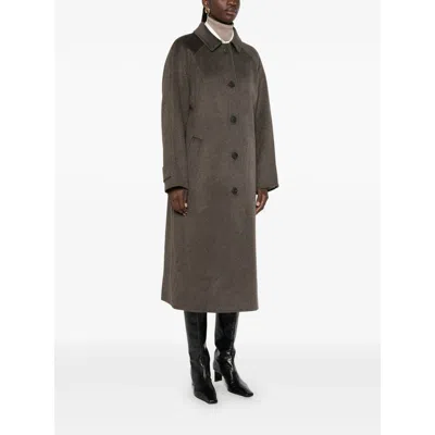 The Dynamis Studio Single-breasted Wool-blend Coat In Brown