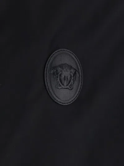 Versace Tech Fabric Jacket In Black