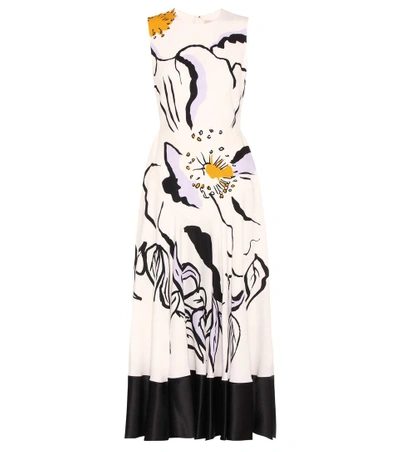 Shop Roksanda Camillo Printed Silk Dress In Oraege Flower Priet