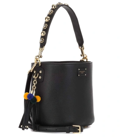 Shop Dolce & Gabbana Leather Bucket Bag In Llack