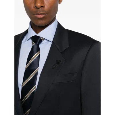 Lardini Peak-lapels Button-up Jacket In Blue
