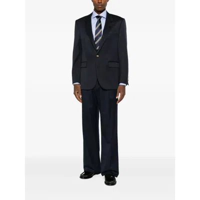 Lardini Peak-lapels Button-up Jacket In Blue