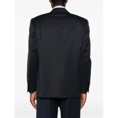 Lardini Peak-lapels Button-up Jacket In Blue