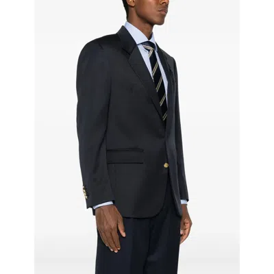 Lardini Peak-lapels Button-up Jacket In Blue