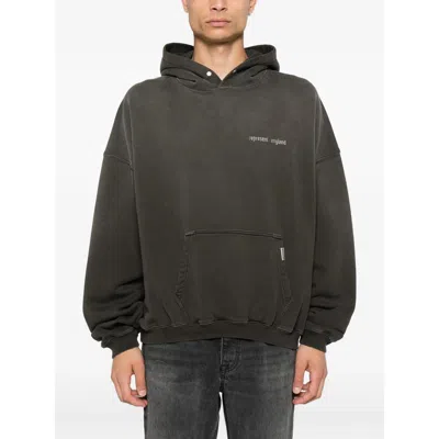 Represent Mens Brand-print Relaxed-fit Cotton Hoody Ash Xs In Gray