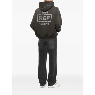 Represent Mens Brand-print Relaxed-fit Cotton Hoody Ash Xs In Gray