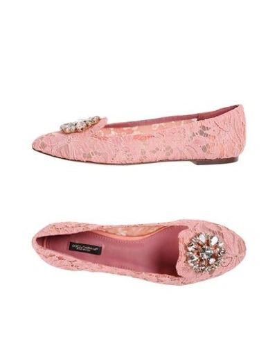 Dolce & Gabbana Loafers In Salmon Pink