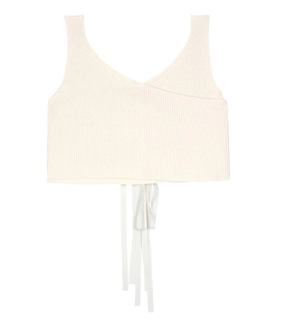 The Row Drew Cotton And Silk-blend Top In Beige