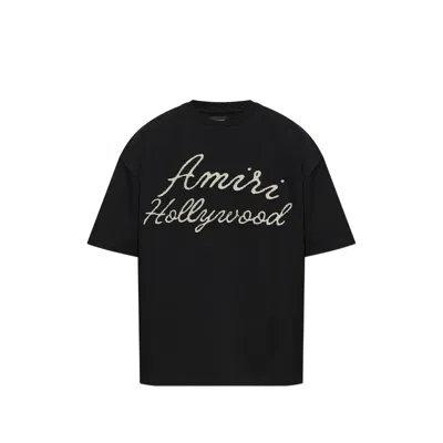 Amiri Oversized Fit Hollywood Script Tee In Black