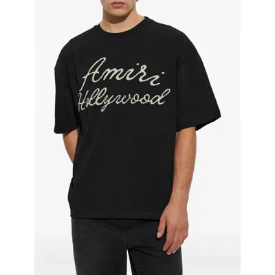 Amiri Oversized Fit Hollywood Script Tee In Black