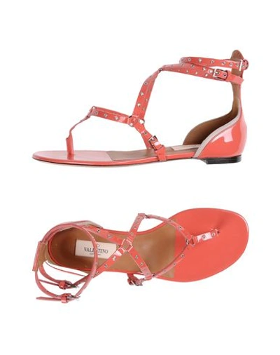 Valentino Garavani Toe Strap Sandals In Coral