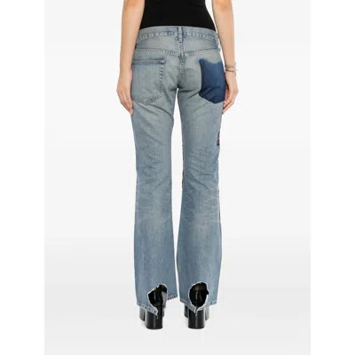 Junya Watanabe Patchwork Distressed Jeans In Blue
