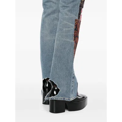 Junya Watanabe Patchwork Distressed Jeans In Blue