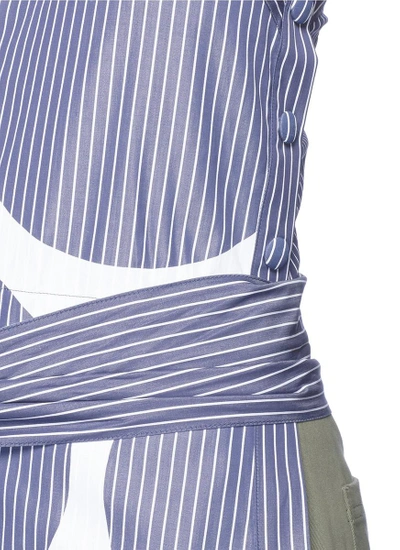 Shop Stella Mccartney Polka Dot Stripe One- Shoulder Shirt