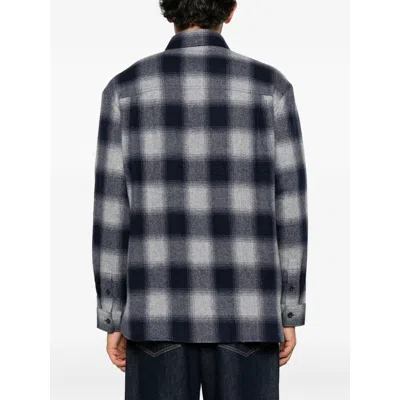 A.p.c. Check-pattern Shirt In Gray