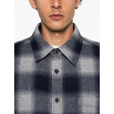 A.p.c. Check-pattern Shirt In Gray