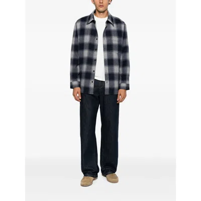 A.p.c. Check-pattern Shirt In Gray