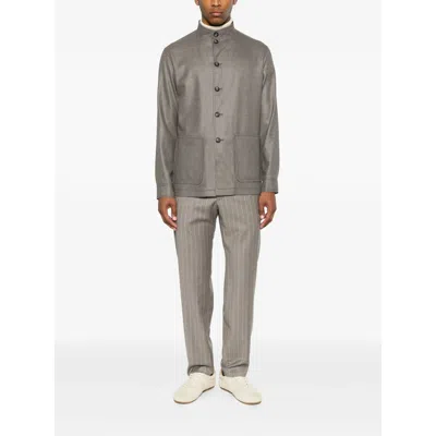 Tagliatore Klein Button-up Patch-pocket Jacket In Gray